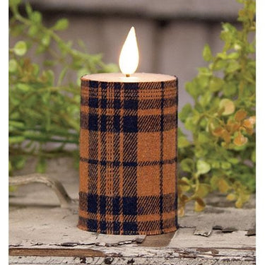 Fall Plaid Realistic Flame LED Votive, 3